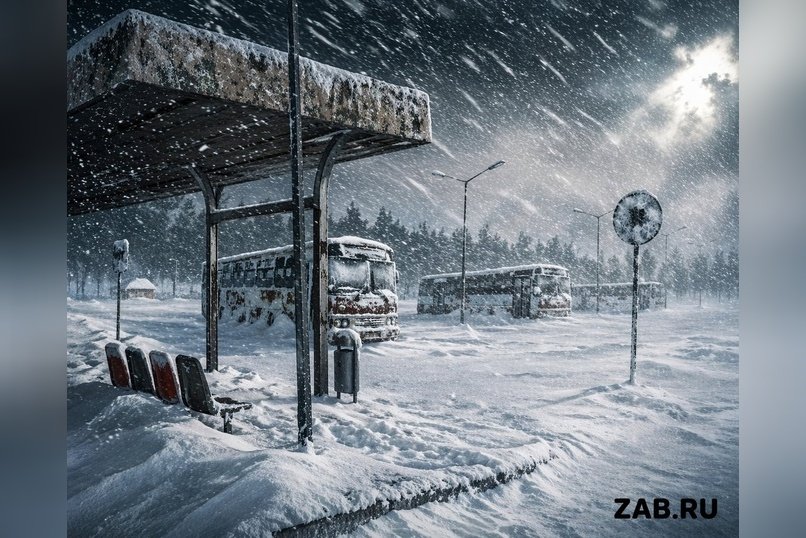 Апрельский снег парализовал общественный транспорт в Забайкалье