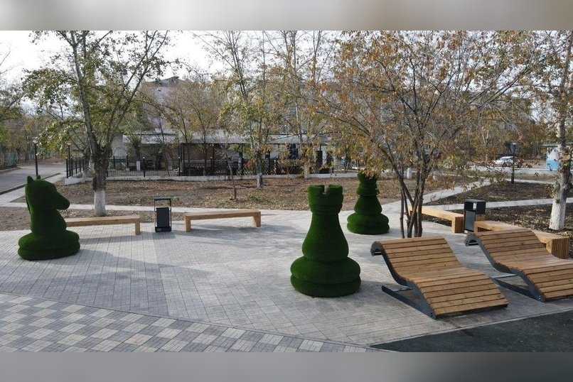 В Краснокаменске отремонтировали сквер Шахматистов