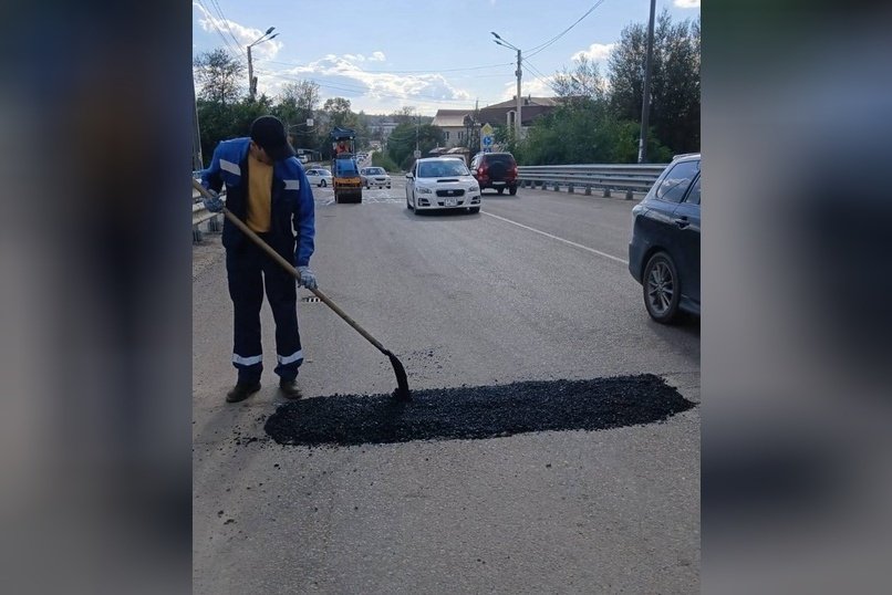 Ямочный ремонт продолжается в Чите