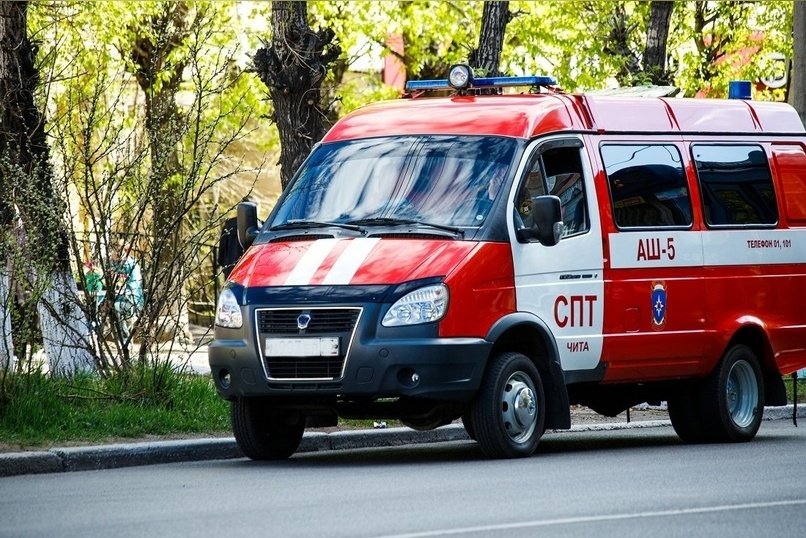 Пожар заметили в Чите