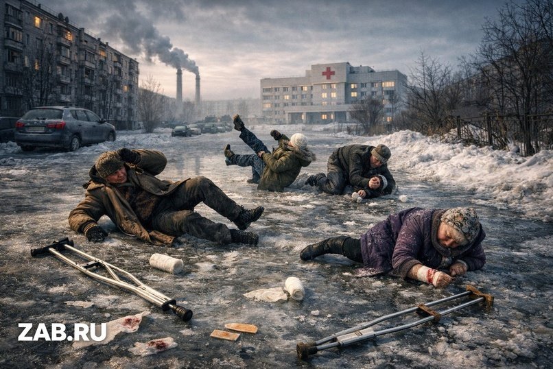 В Чите каждый пятый в травмпункте — жертва гололеда