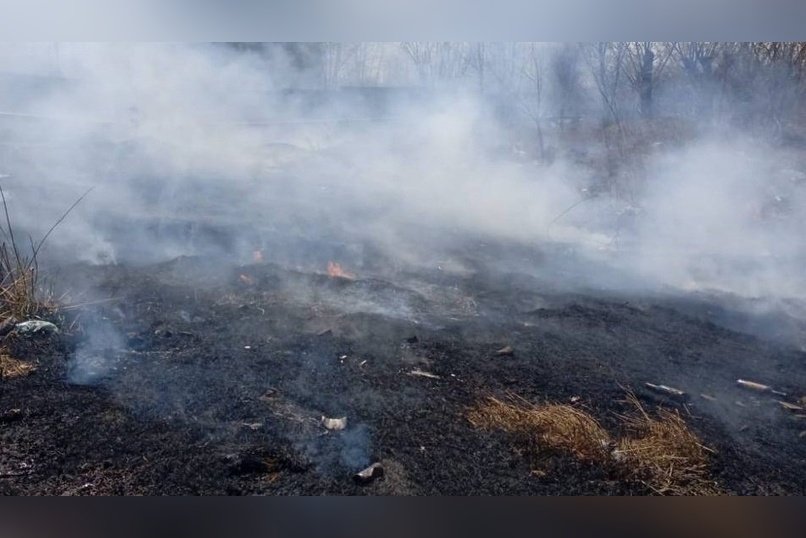 Свалка загорелась в районе школы №17 в Чите