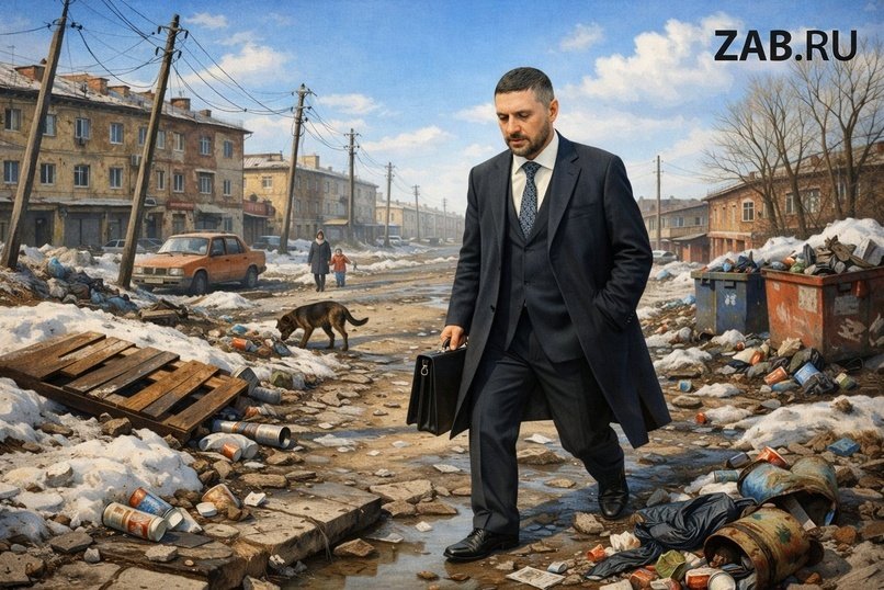 Осипов обнаружил мусор под ногами в Чите и пригрозил разборками