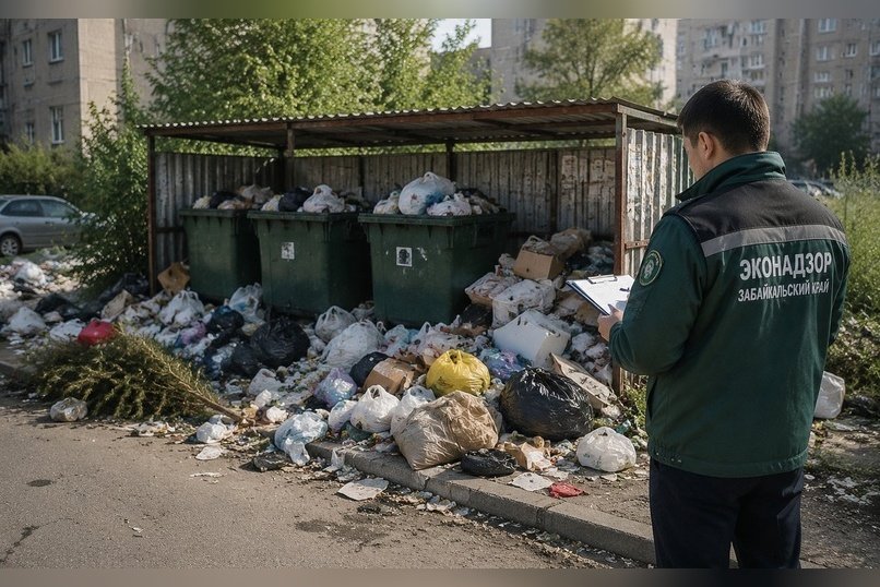 Свалки у контейнерных площадок в Чите: Эконадзор нашёл четыре адреса-нарушителя