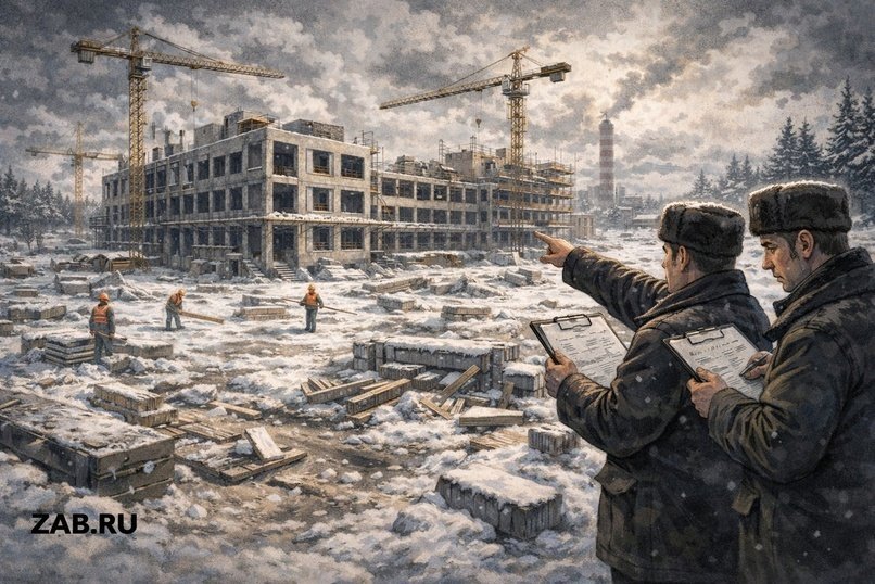 В Чите стройка школы за 1,5 млрд отстает от графика